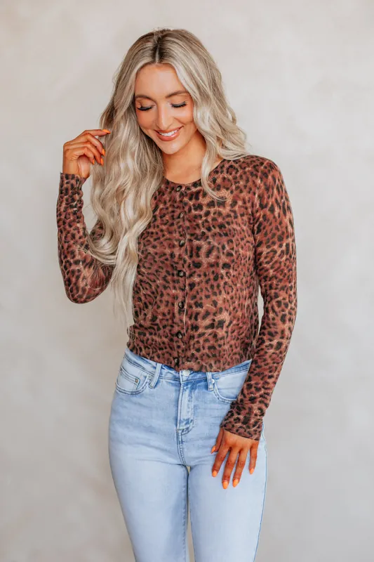 Crista Leopard Top - Olivaceous