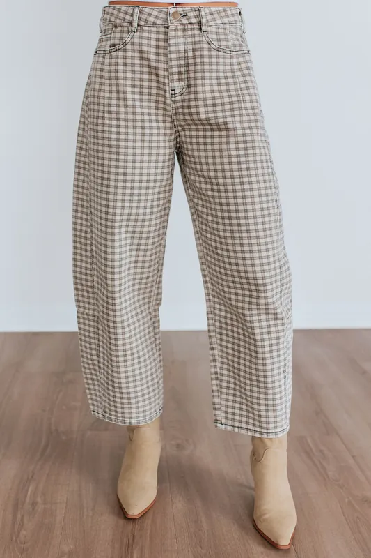 Mel Checkered Pants - Miou Muse