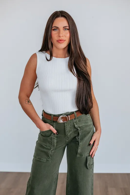 Missie Ribbed Tank - Ivory