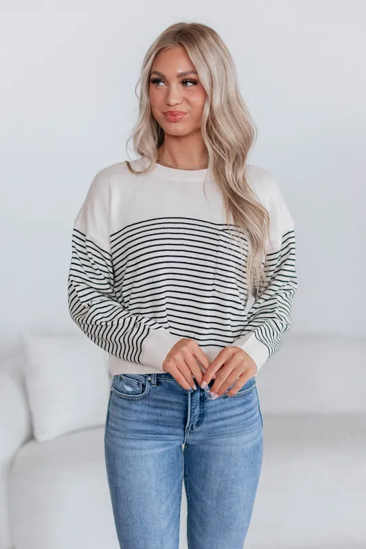 Alaina Striped Sweater - Miou Muse