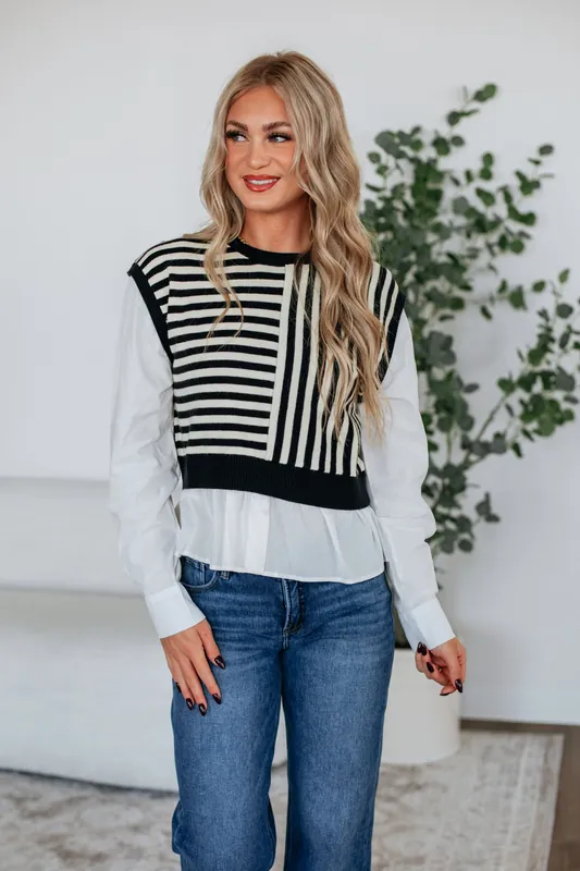 Keelan Contrast Top - Miou Muse