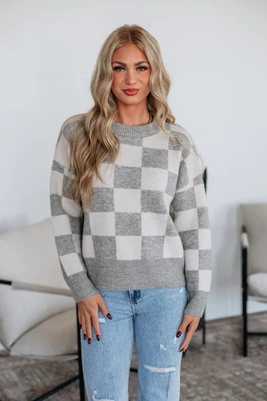 Flynn Checkered Sweater - Miou Muse