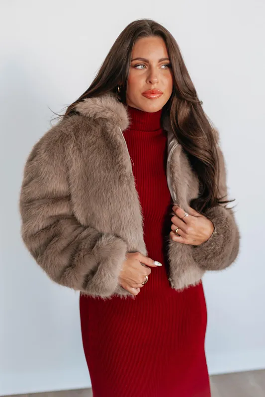 Ashleigh Faux Fur Jacket - Sky To Moon