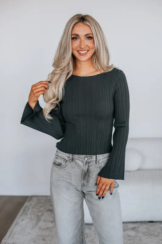 Jade Ribbed Top - Miou Muse