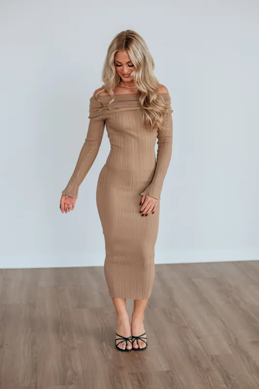 Eyes On Me Maxi Dress - Warm Taupe