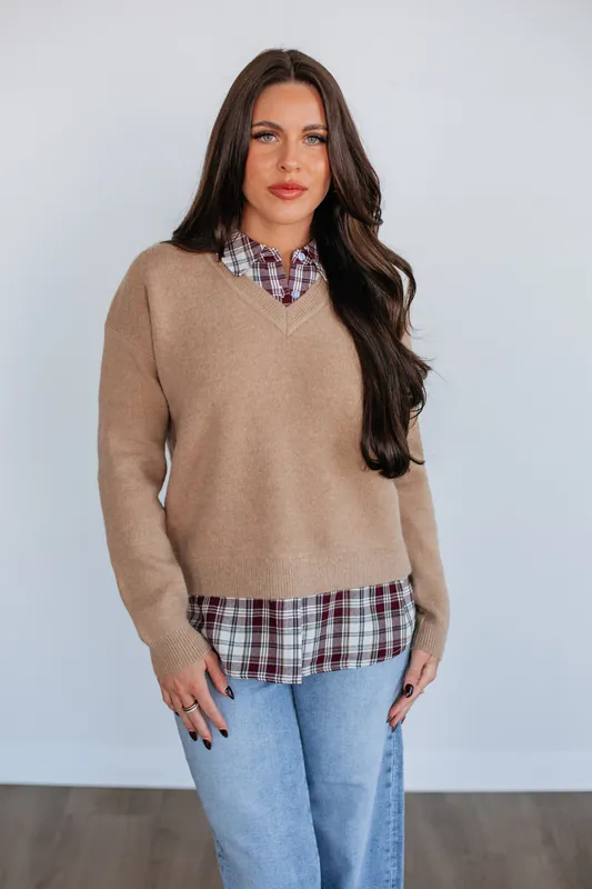 Deanna Contrast Sweater - Hem & Thread, Inc.