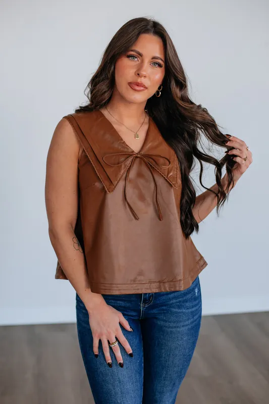 Perilla Leather Top - Heyson