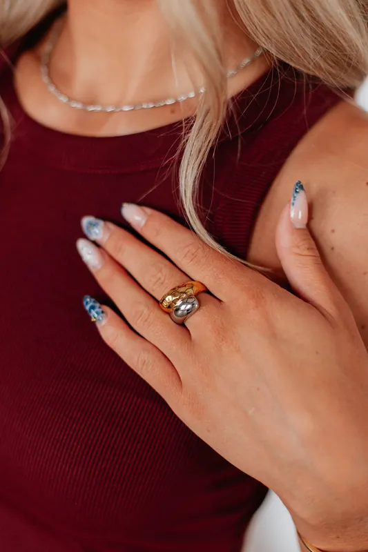 Elvia Two Tone Ring - Lauren Kenzie
