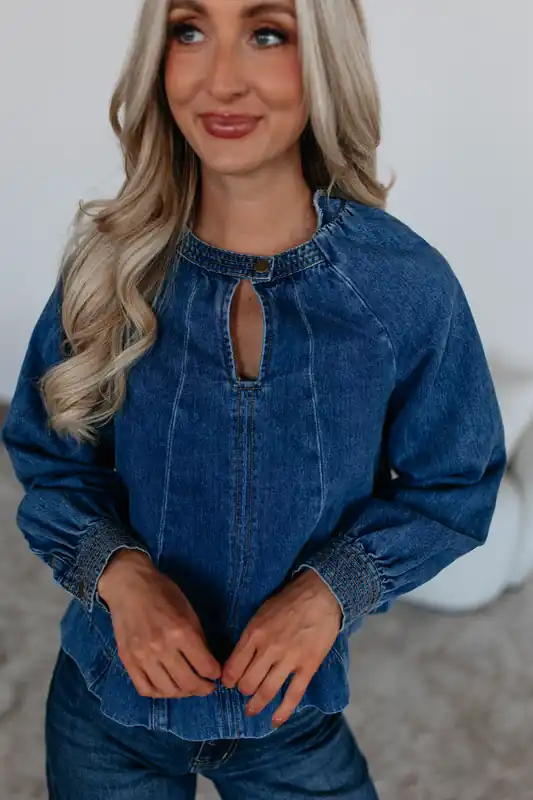 Eliane Denim Top - Listicle