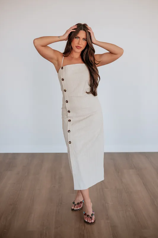 Clarinda Linen Dress - Miou Muse