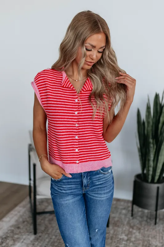 Amelia Striped Cardigan Top - Things Between