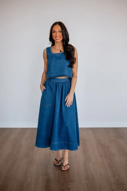 Lynetta Denim Skirt - Miou Muse