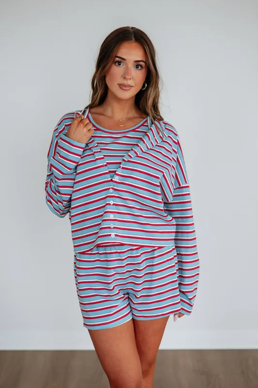 Brady Striped Cardigan Top - Things Between