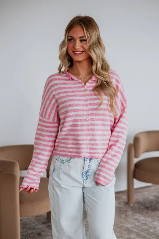 Brooke Striped Cardigan - Taffy Mix