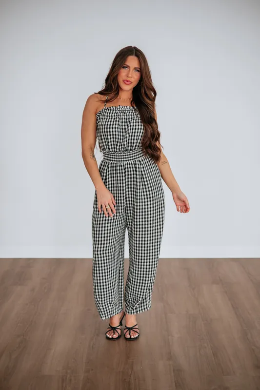 Raimee Gingham Jumpsuit - Miou Muse