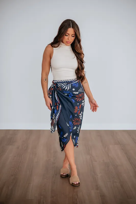 Botanical Breeze Wrap Skirt - Miou Muse