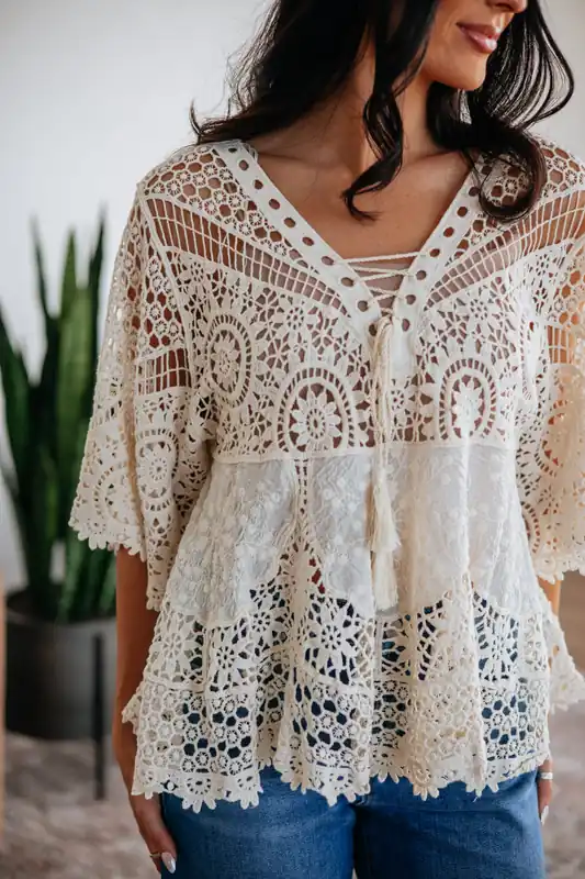 Aveline Crochet Top - Blu Ivy