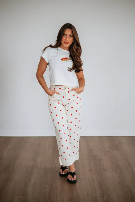 Piper Wide Leg Pants - Peach Love California