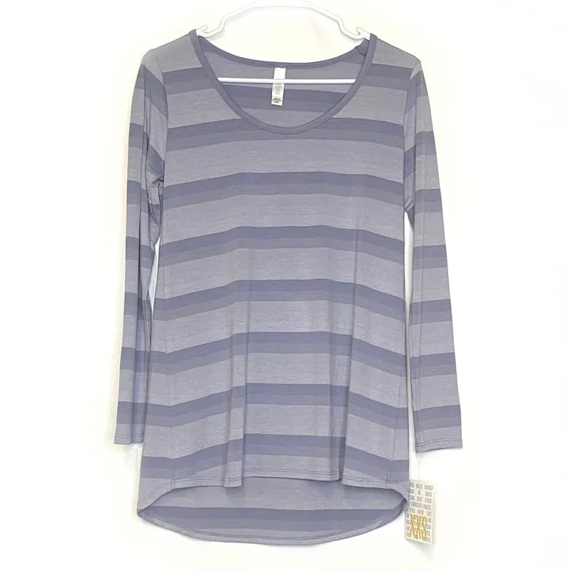 LuLaRoe Womens XXS Light Purple Ombré Striped Lynnae L/s Activewear Top NWT