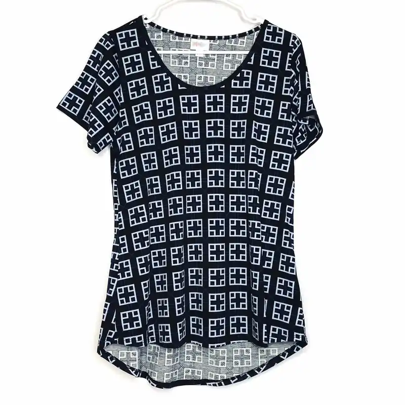 LuLaRoe Womens M Blue/White ‘Game Controller’ Classic T S/s Top NWT