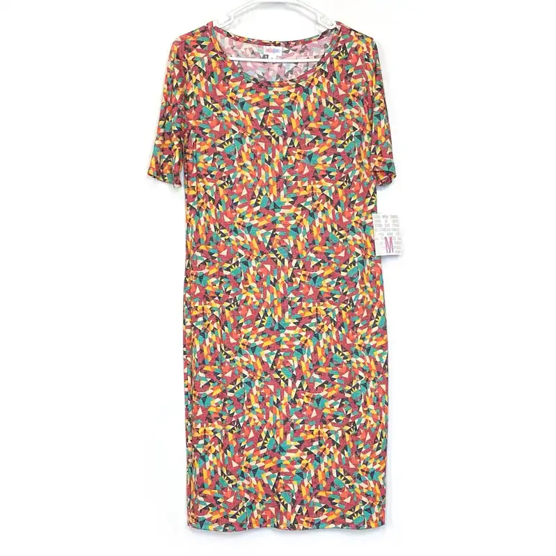 LuLaRoe Julia Bodycon Dress | M (8-10) | Multicolor | Card-Suit | NWT