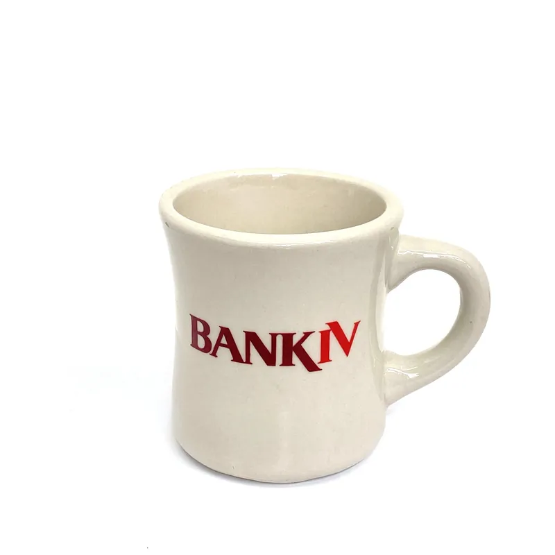 Vintage ‘Bank IV’ Logo Ceramic Coffee Mug Cup Vintage 14 Fl Oz - Unmarked