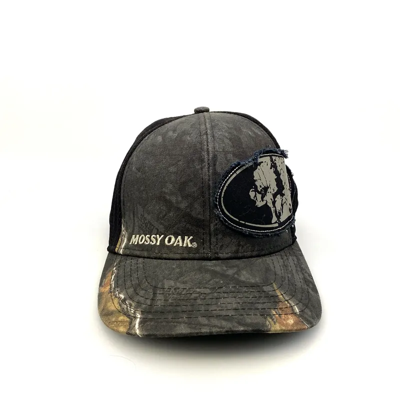 Mossy Oak Hunting Mens L/XL Mesh SnapBack Trucker Hat Gray/Black