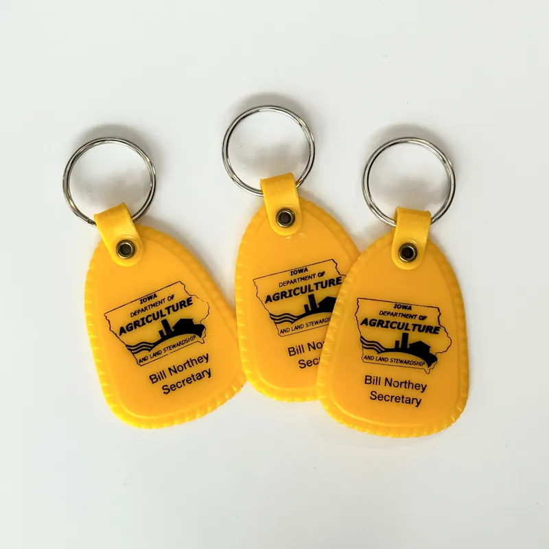 Iowa Dept Of Agriculture/Bill Northey (Set of 3) Yellow Keychains Key Rings - Unmarked
