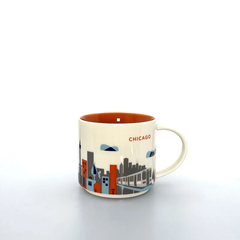 2017 Starbucks Chicago YOU ARE HERE Coffee Mug 14 fl oz Collectors Cup Pre-Owned