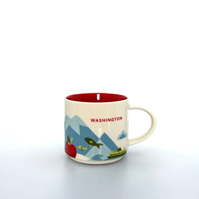 2015 Starbucks Washington State YOU ARE HERE Coffee Mug 14 fl oz Collectors Cup Pre-Owned