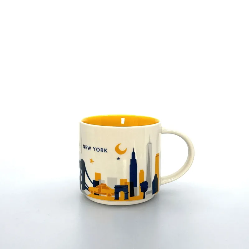 2014 Starbucks New York YOU ARE HERE Coffee Mug 14 fl oz Collectors Cup Pre-Owned