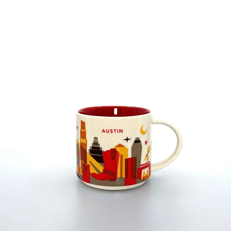 2014 Starbucks Austin YOU ARE HERE Coffee Mug 14 fl oz Collectors Cup Pre-Owned