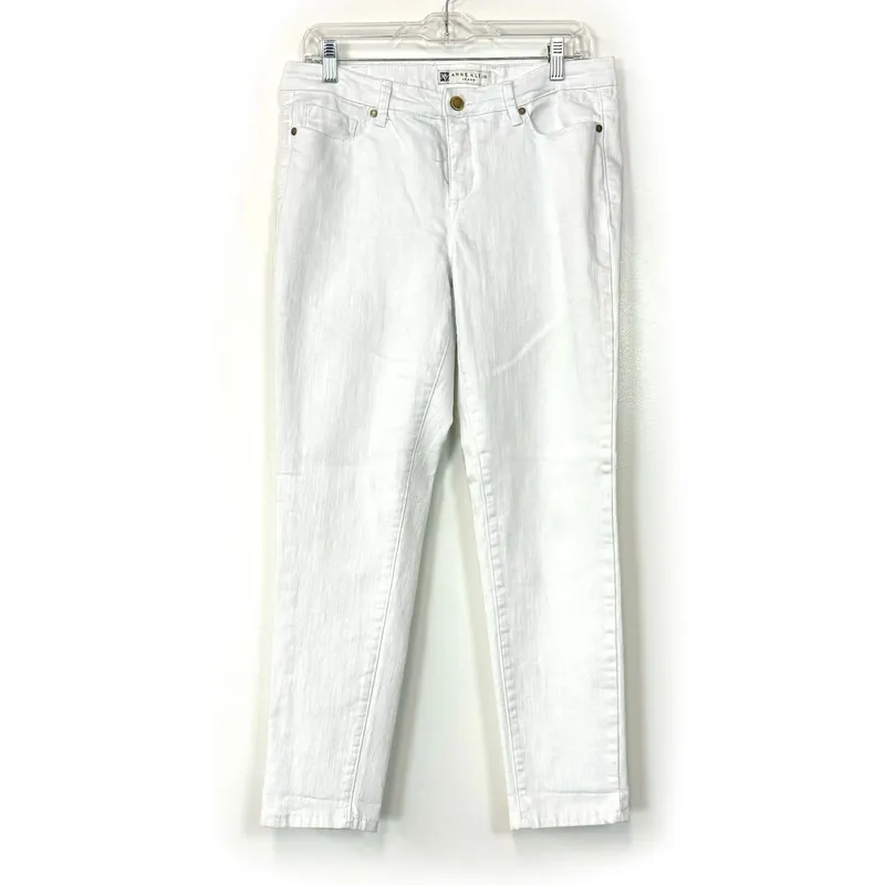 Anne Klein Missy Skinny Ankle Jeans – Comfortable Fit for Everyday Wear – Perfect for Women – Available in White, Size 10