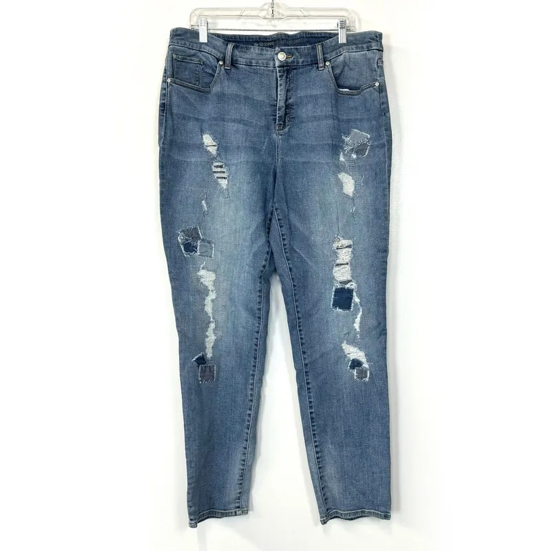 Chicos Women's So Slimming Girlfriend Ankle Jeans - Comfortable Fit for Everyday Wear - Available in Blue - Size 3
