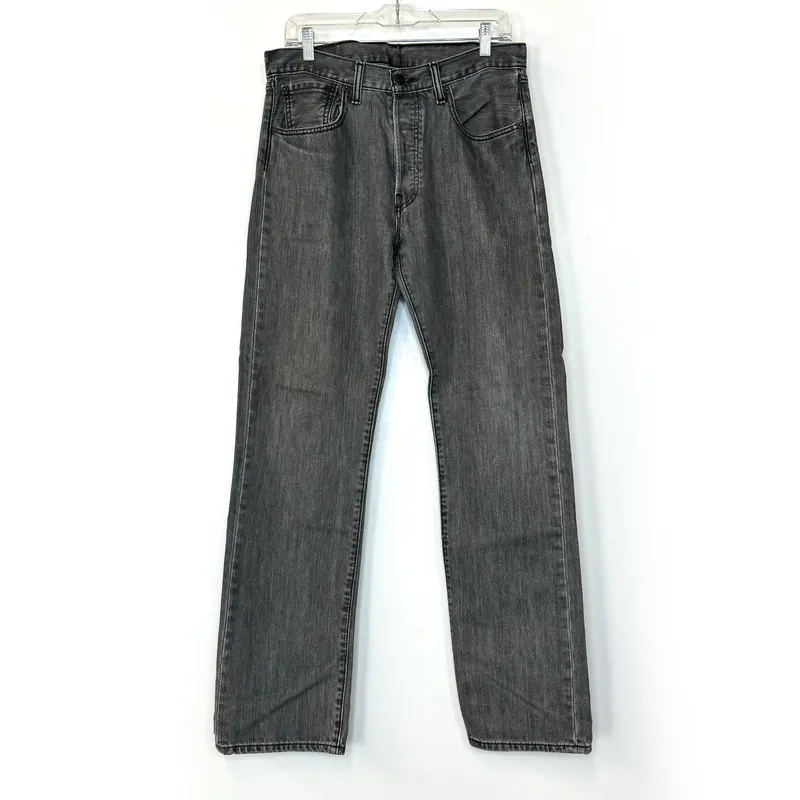 Levi Strauss Mens 501 Original Fit Button-Fly Jeans – Pre-Owned Quality for Everyday Wear – Size 33x31 in Gray