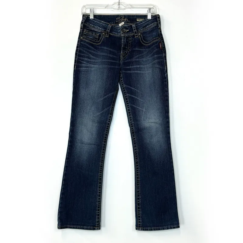 Silver Jeans Suki 17” Bootcut Jeans – Comfortable Fit for Women – Available in Blue – Size 27/32