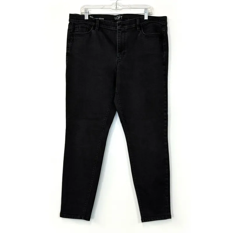 Ann Taylor Loft Outlet Womens Super Skinny Jeans – Comfortable Fit for Everyday Wear – Perfect for Women – Available in Dark Gray, Size 16