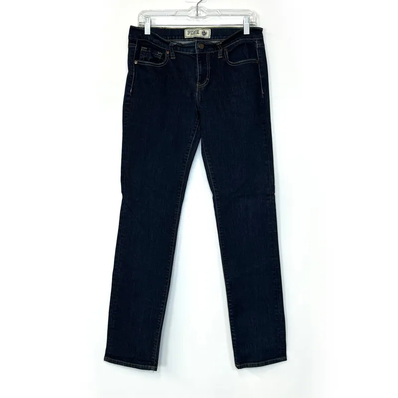 Victoria’s Secret PINK Womens Slim Legs Jeans – Dark Blue, Size 10R – Perfect for Casual Wear – Available in Regular Fit - Victoria's Secret