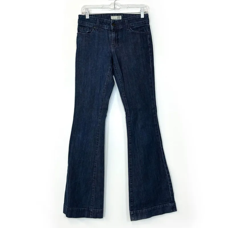 David Kahn Women's Janis Bell Bottom Jeans - Size 27 - Dark Blue Denim - Cotton-Blend Stretch