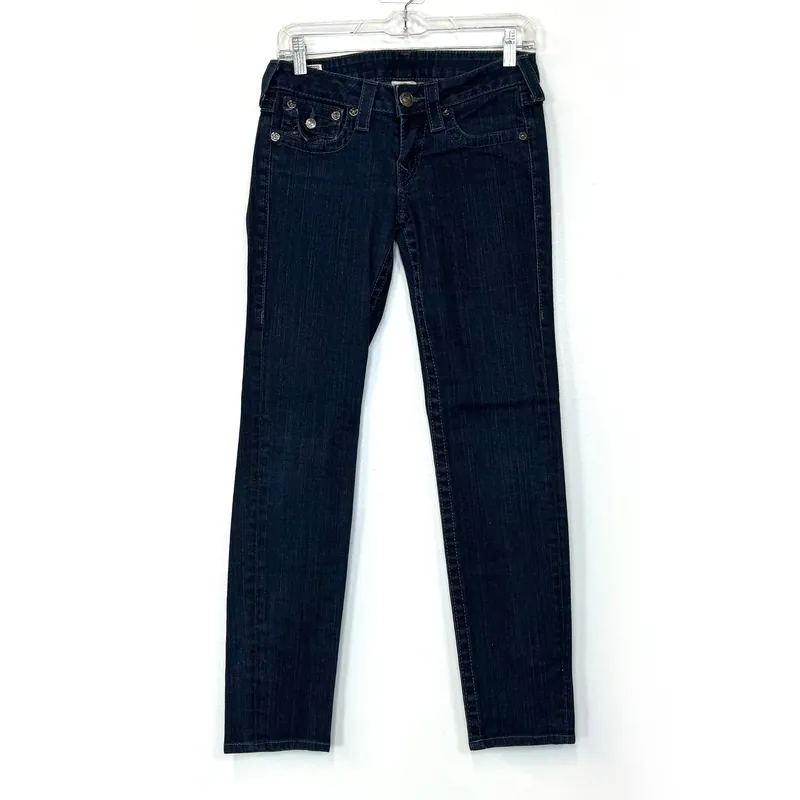 True Religion Womens Slim Denim Jeans - Comfortable Fit for Everyday Wear - Available in Blue - Size 27