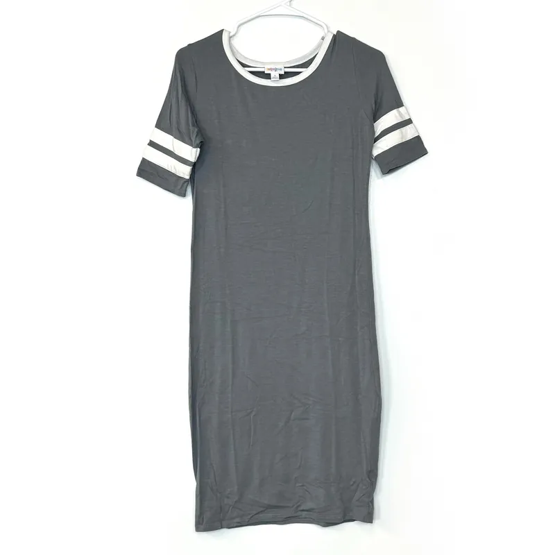 LuLaRoe Julia Bodycon Dress | S (4-6) | Gray | Solid | Pre-Owned