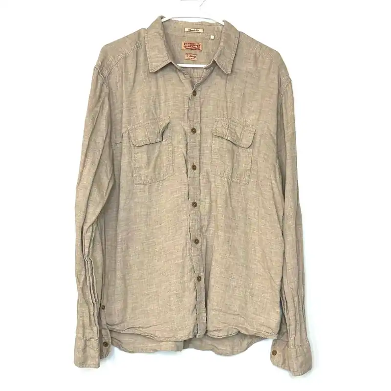 Lucky Brand California | Mens Classic Fit Linen Shirt | Color: Beige | Size: XL