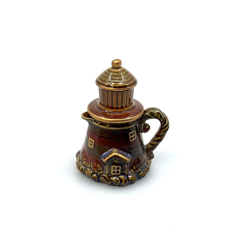 Collectible | Miniature Lighthouse Teapot | Color: Brown | Vintage - Unmarked