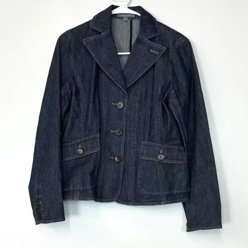 Ann Taylor | Womens Denim Jean Jacket | Color: Blue | Size: 4 | EUC