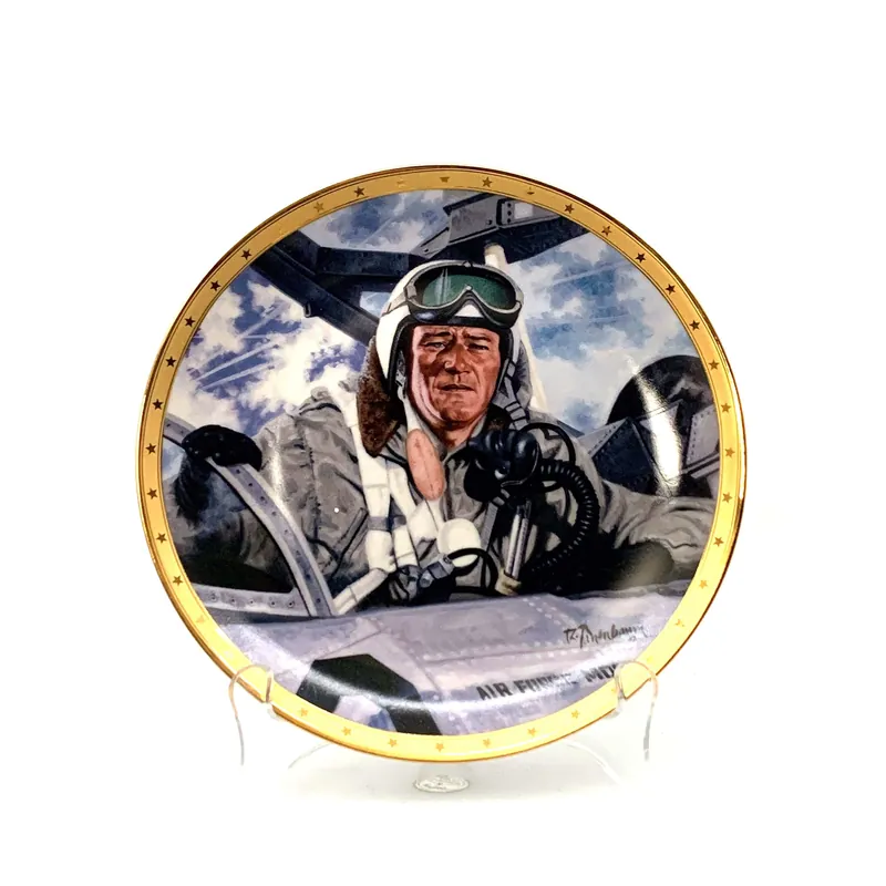 John Wayne | Tribute To Jet Pilots | Franklin Mint Collectors Plates Series | 8 in. - The Franklin Mint