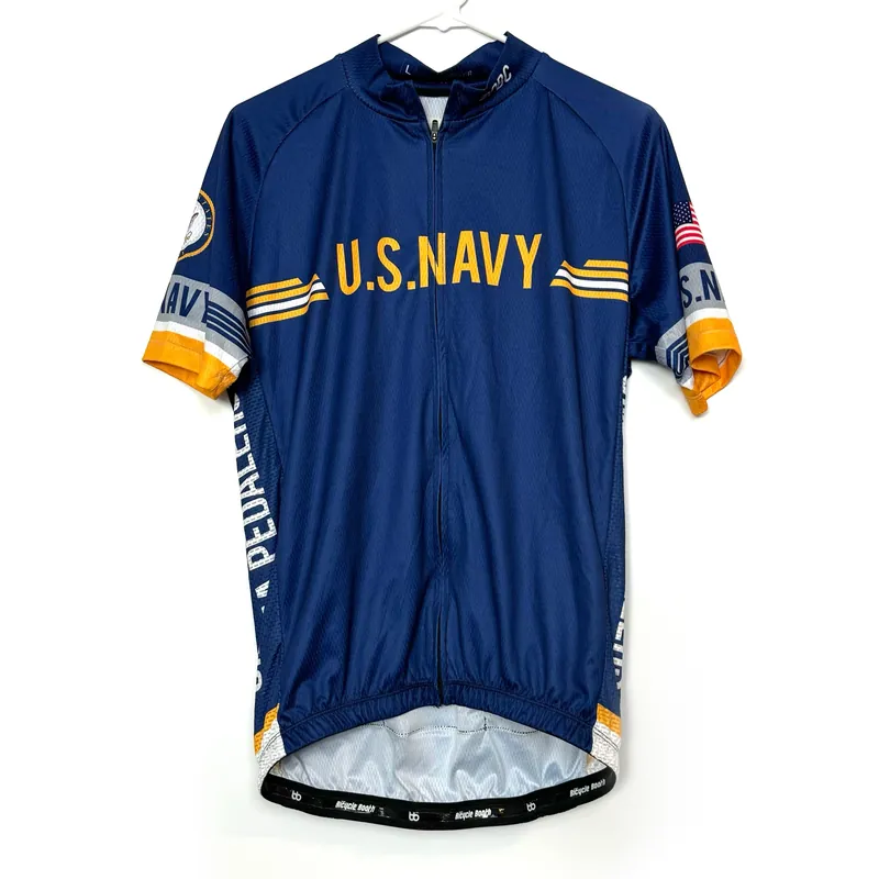 US NAVY | Mens ¼ Zip Cycling Jersey | Color: Blue | Size: L | EUC - Technical Performance