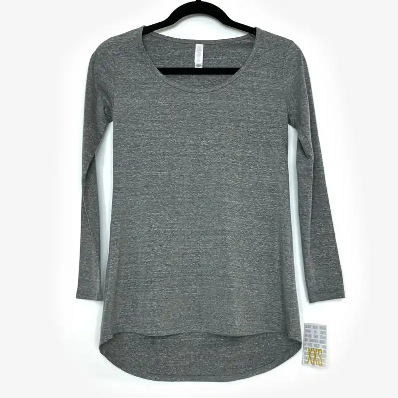 LuLaRoe Vault | Lynnae High-Low L/s Top | Size: XXS (00-0) | Gray | Heathered | NWT