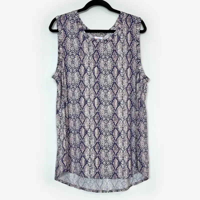 LuLaRoe | Cocoa Sleeveless Top | Color: Pink/Gray | Snakeskin | Size: XL (18-20) | NWT