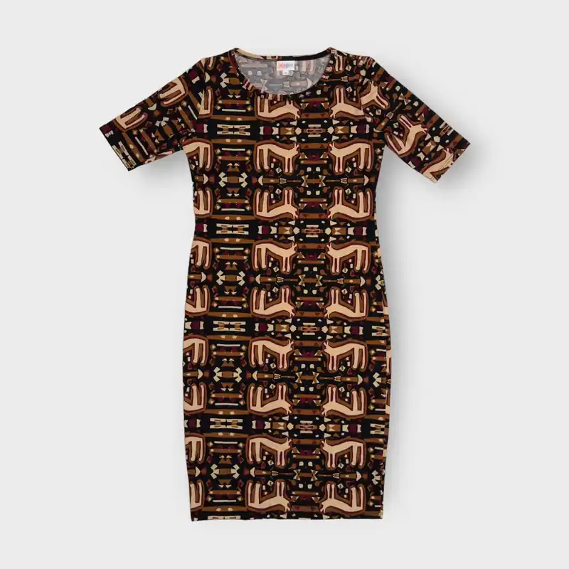LuLaRoe Julia Bodycon Dress | S (4-6) | Brown/Black Animal Print | NWT