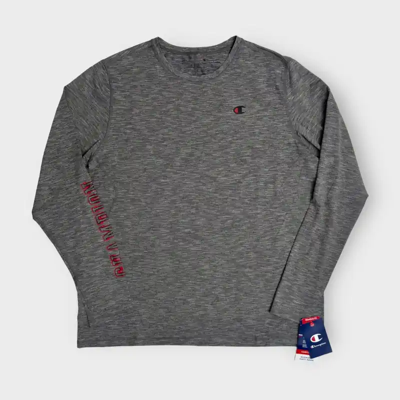 Champion Men's Long Sleeve Sport T-Shirt - Size XL - Dark Gray Heathered - NWT